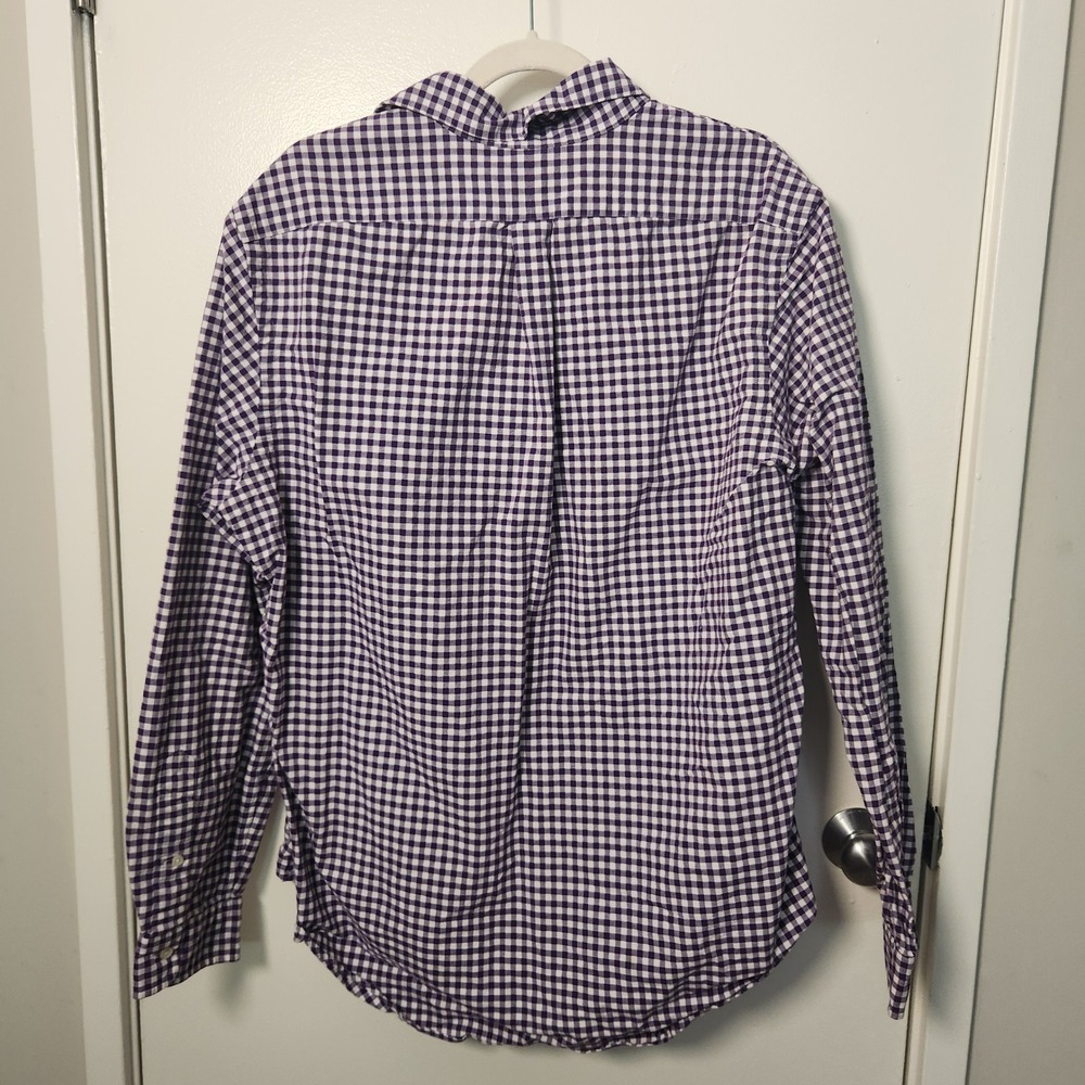 Ralph Lauren Mens XL Purple Gingham Check Long Sleeve Button Up Shirt Flesh Pony - Picture 2 of 11